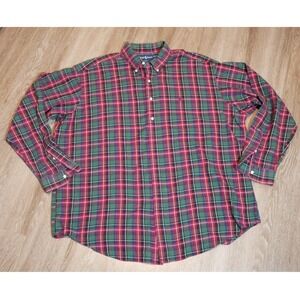 Vintage Ralph Lauren Polo Blake Plaid Shirt Men XXL Red Green Blue Button Down